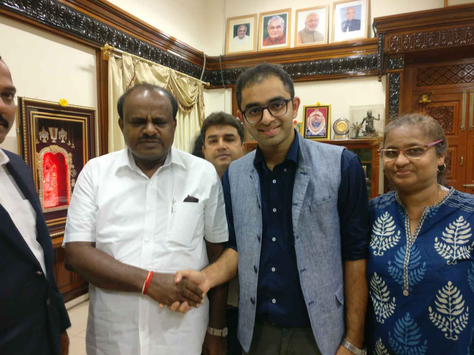Chief Minister Kumaraswamy with CHD Group CEO and team Chief Minister Kumaraswamy with CHD Group CEO and team