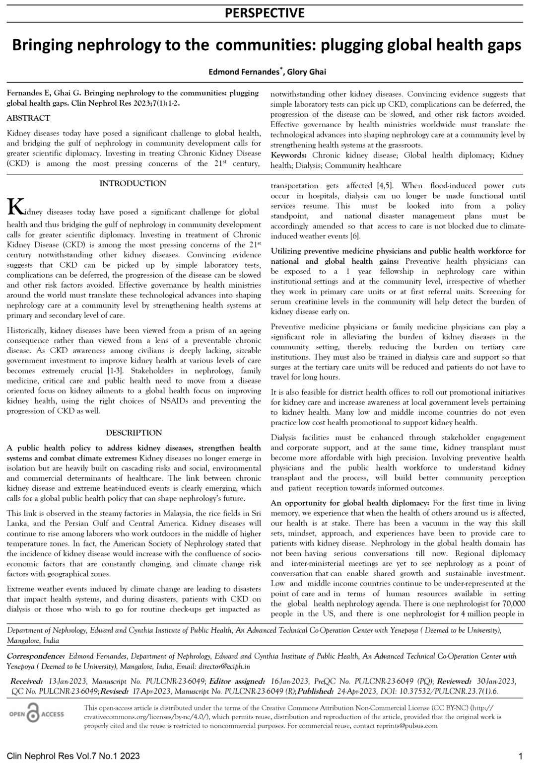 Bringing Nephrology