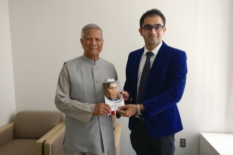 Dr. Edmond with Noble Laureaute Prof. Muhammad Yunus, at the UN University in Japan.